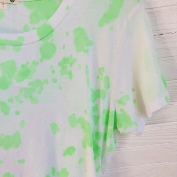 SUNDRY Boy Bright Green and White Tie Dye Short Sleeve T Shirt Sz 1 Small - Picture 5 of 13